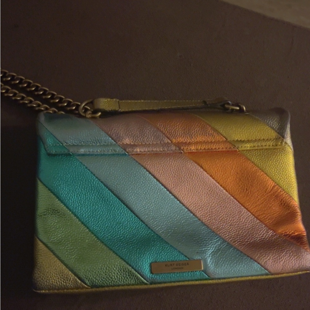 Kurt Geiger Metallic Rainbow Shoulder Bag - Picture 3 of 5